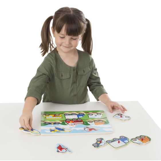 Melissa & Doug Peg Puzzle - Vehicles