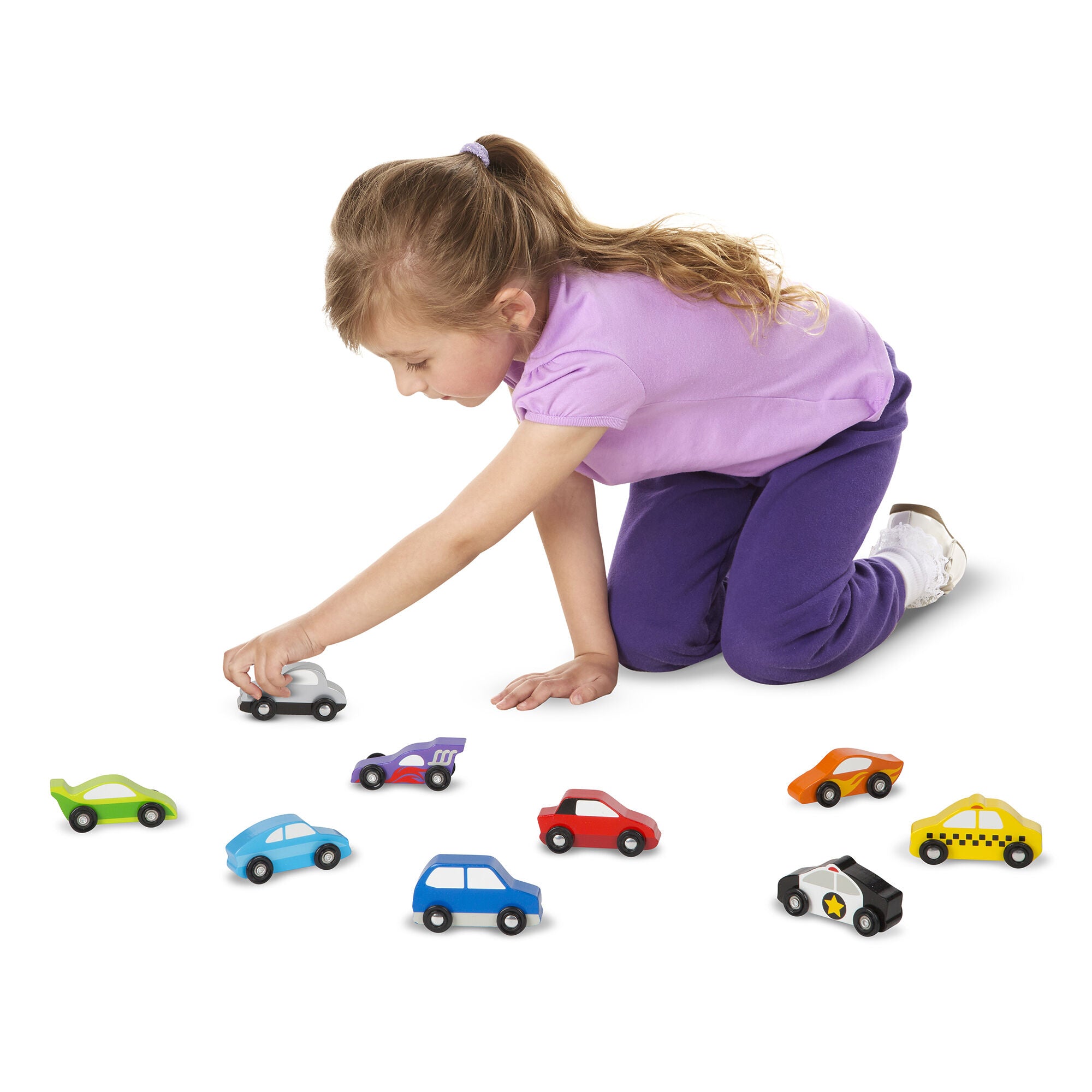 Melissa & Doug Wooden Cars Set - 9 Pieces