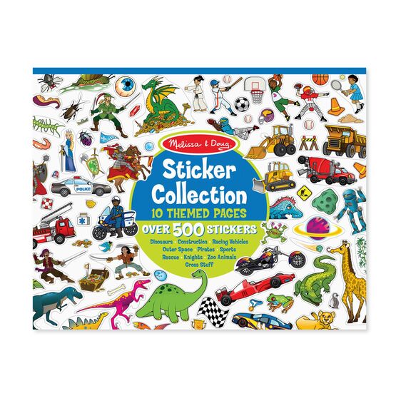 Melissa & Doug Sticker Collection - Blue (Dinosaurs, Vehicles, Space and More)