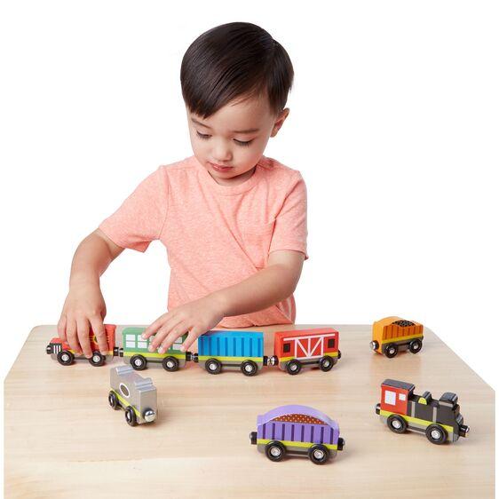 Melissa & Doug Wooden Train Cars