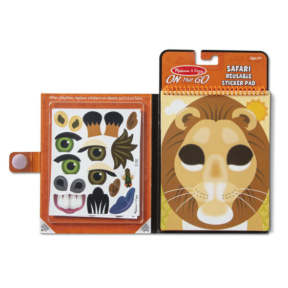 Melissa & Doug On the Go Make-a-Face Reusable Sticker Pad - Safari