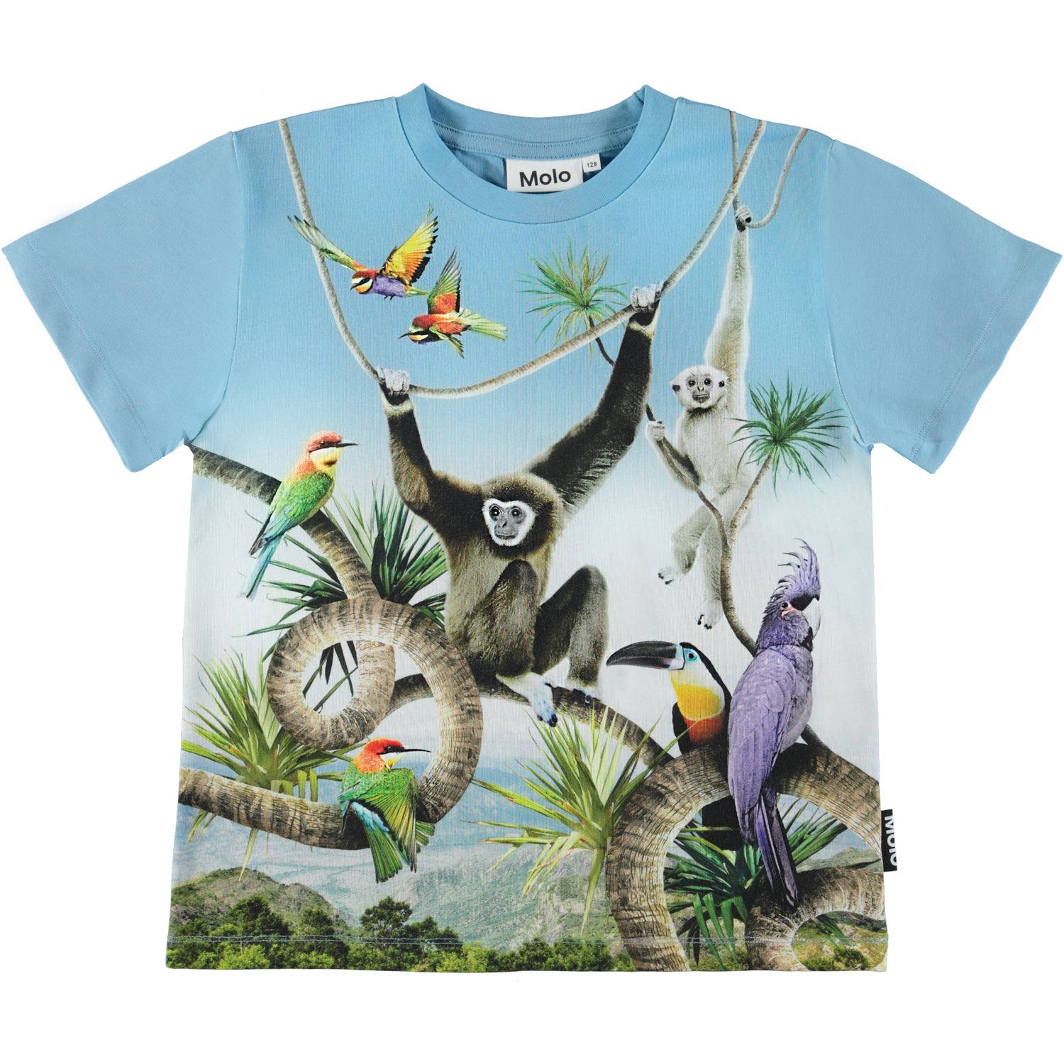 Molo Organic Cotton Rame T-Shirt - Monkeys & Birds