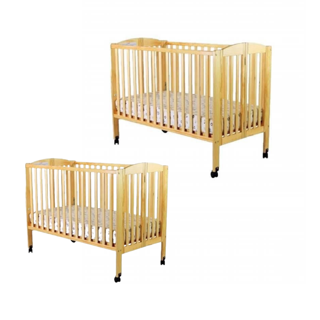 Two Full Size Wooden Cribs Rental (both with Non-Toxic Mattress & Organic Linens)