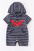 Striped Crab Hooded Romper