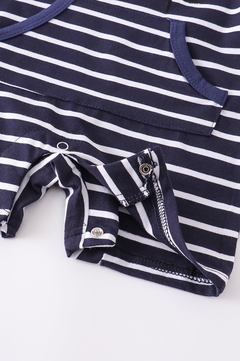 Striped Crab Hooded Romper