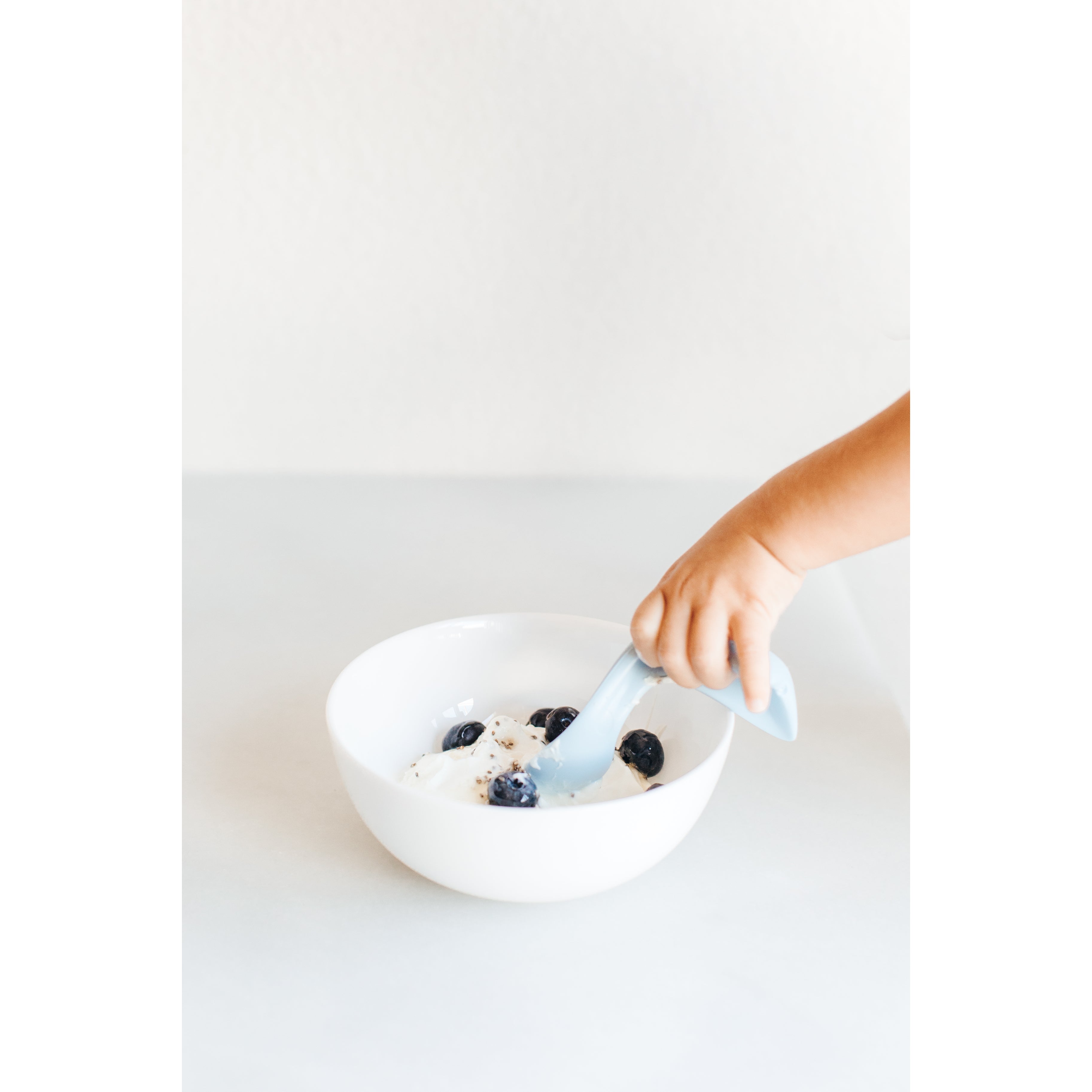 Left-Handed Curved Toddler Spoon - Water – JadaBug's Kids Boutique