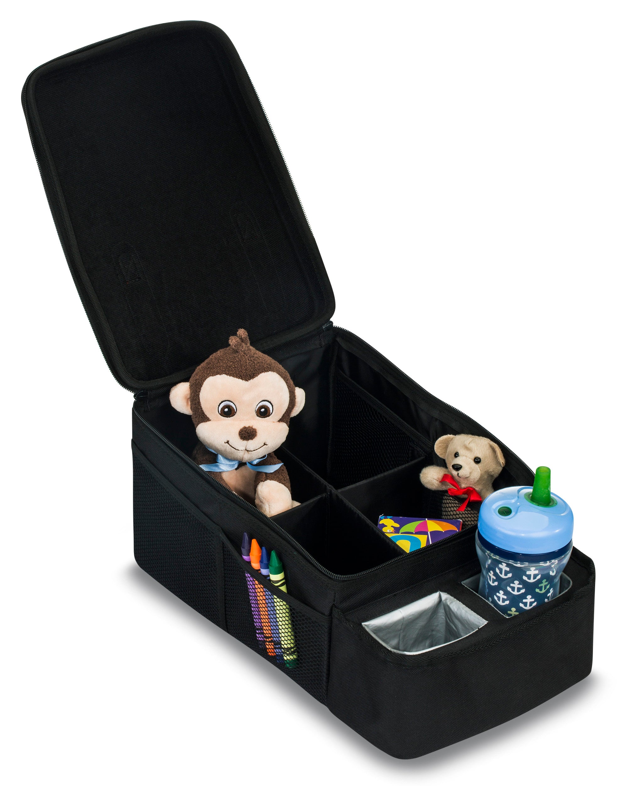 Car Seat Storage Caddy with Cup Holders