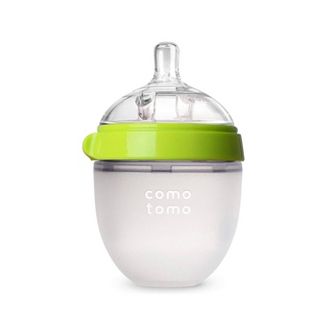 Comotomo 5 oz Natural Feel Silicone Baby Bottle Single Pack - Green