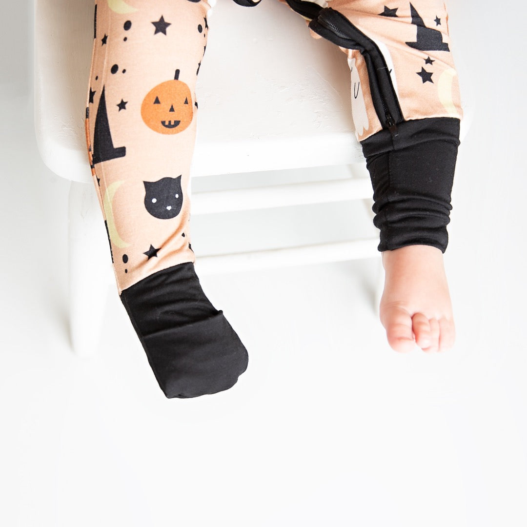 Bamboo Convertible Foot Pajama - Trick or Treat Halloween