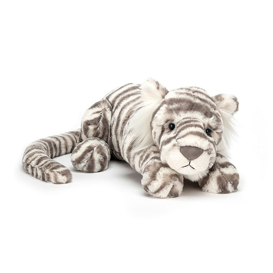 Jellycat Sacha Snow Tiger Stuffed Animal - Little