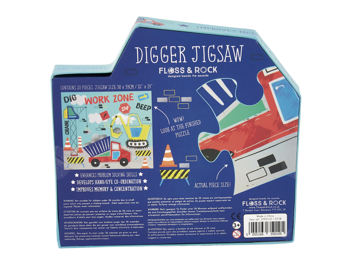20 Piece Jigsaw Puzzle with Shaped Box - Construction