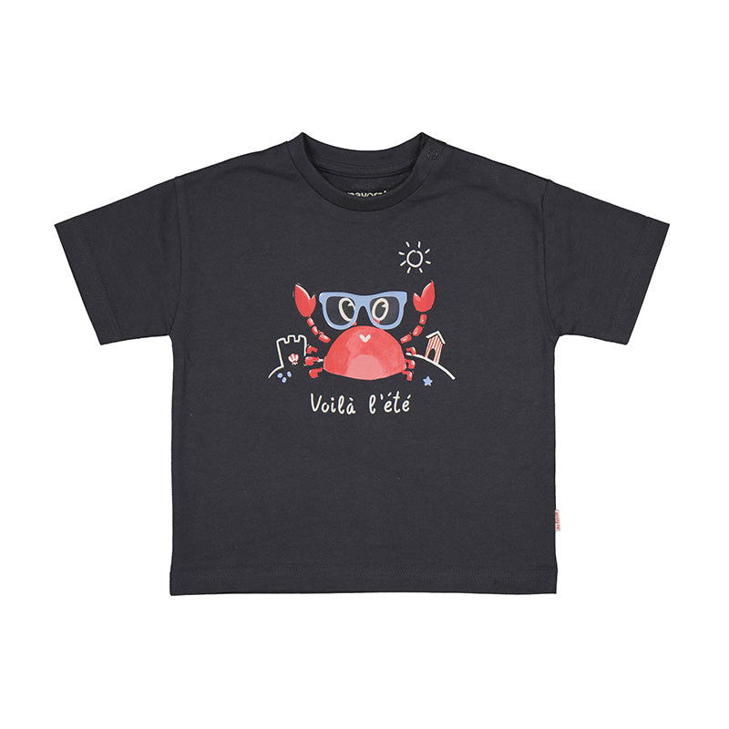 Short Sleeved Crab T-Shirt-Charcoal