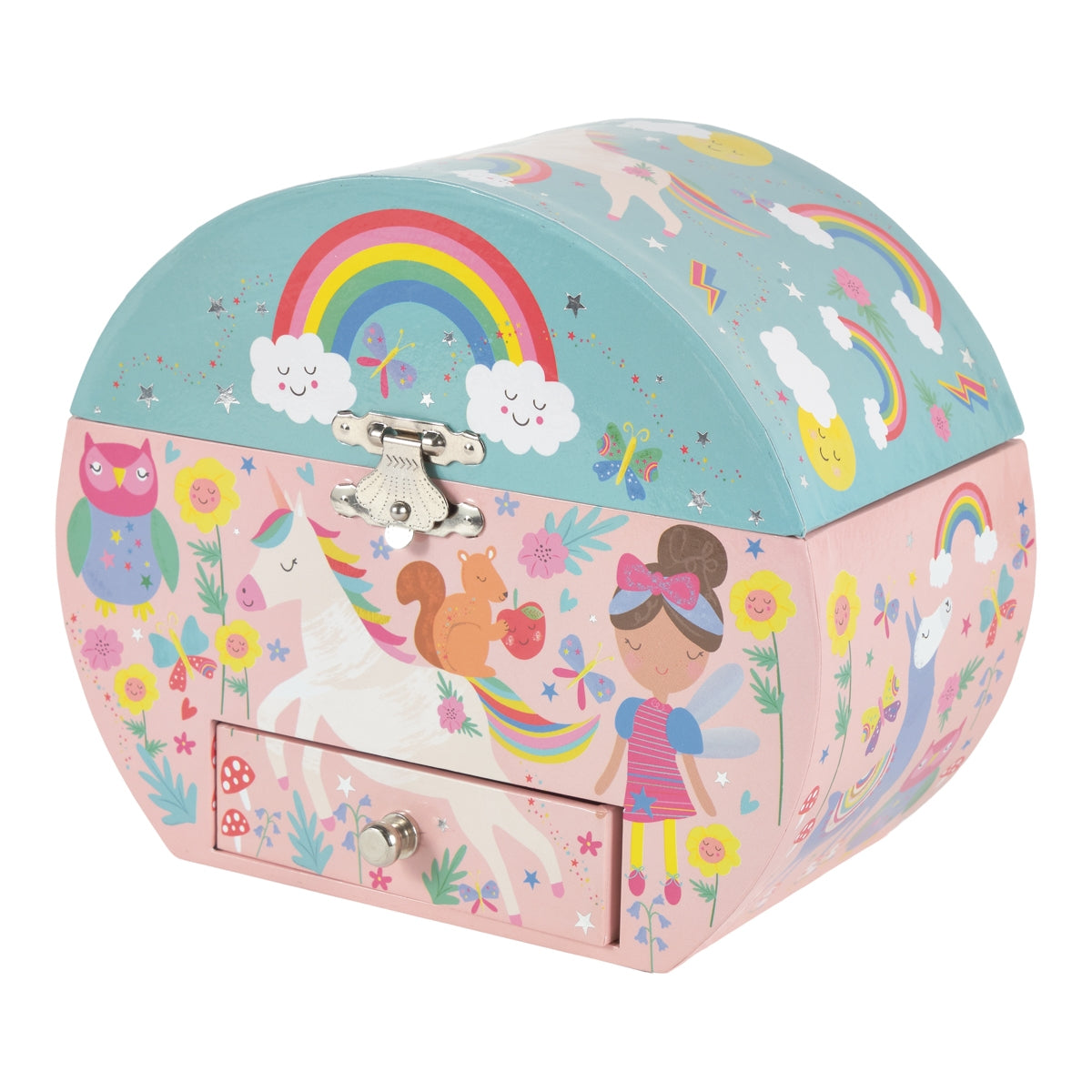 Musical Jewelry Box - Oval Shape - Rainbow Fairy