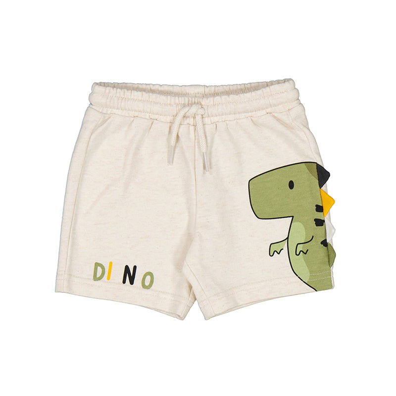 Knit Dino Shorts-Oat