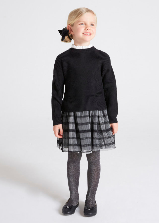 Mayoral - Knitted dress with tulle girl