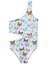 More Butterflies Print Swimsuit For Girls