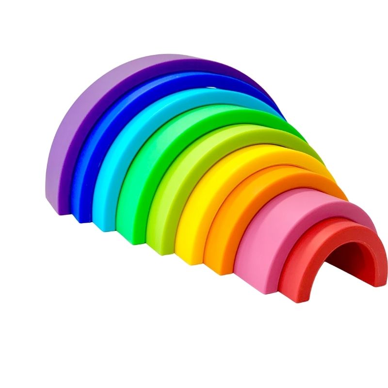 Silicone Stacking Rainbow (9pc) - Primary