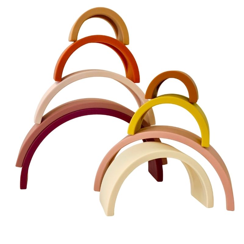 Silicone Stacking Rainbow (9pc) - Neutral