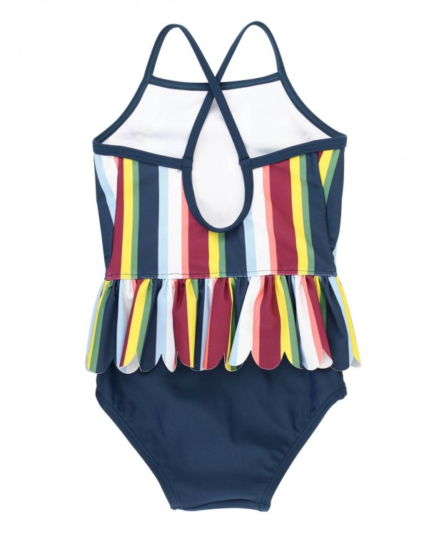 Sunset Stripe Scallop Peplum One Piece Swimsuit 12-18M